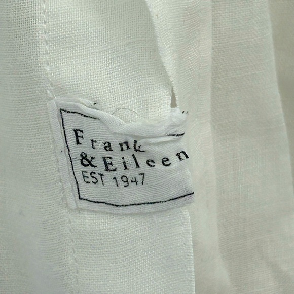 Frank & Eileen Fitted White 100% Linen Button Down Small Long Sleeve Shirt $258 - Picture 5 of 9
